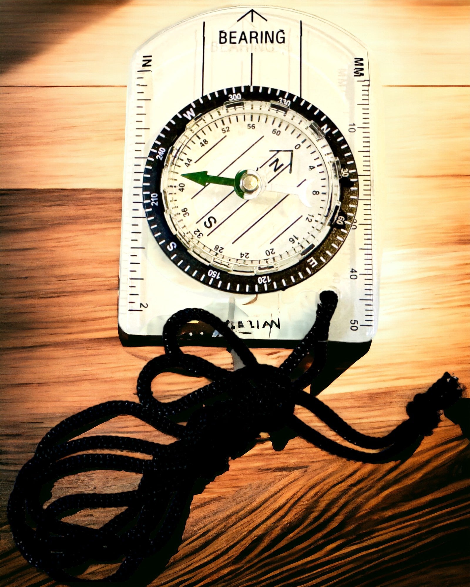 Τουριστική πυξίδα "Przewodnik Awanturnika" - Διαφανής, Μίνι Ακρυλική με Κρεμαστή Σχοινί και Κλίμακα Χάρτη, με χάραξη