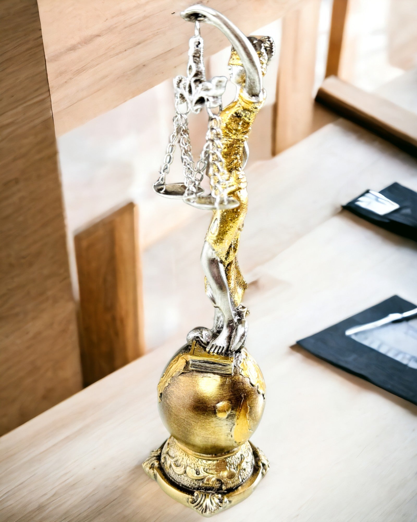 Αγαλματίδιο Θεάς της Δικαιοσύνης – Καλλιτεχνική Διακόσμηση για Ράφι, Χειροτεχνία από Ρητίνη, εξατομίκευση με χάραξη