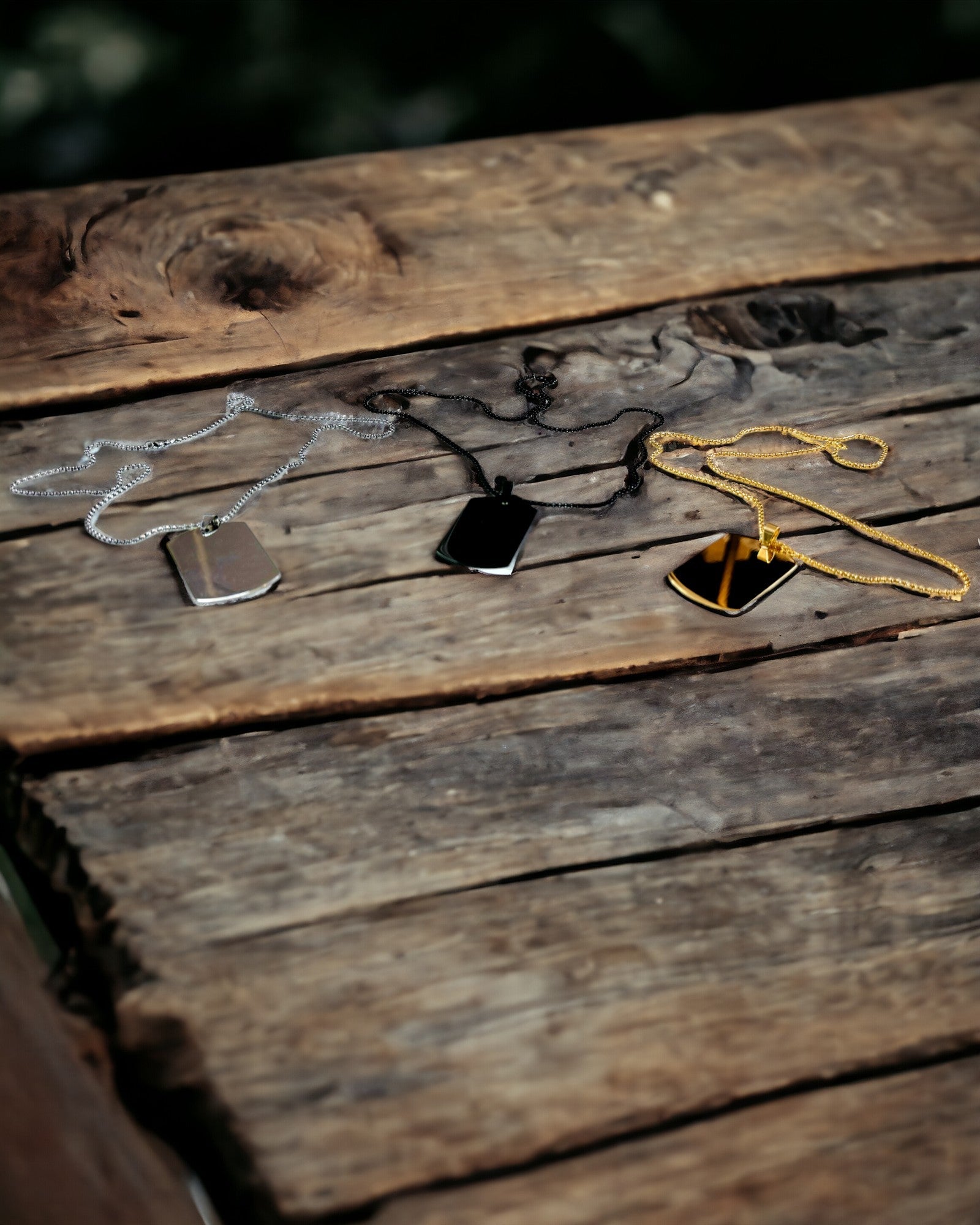 Κολιέ με Dog Tag "Τρεις Αποχρώσεις Στυλ" - Ταυτότητα - Κομψό Μενταγιόν από Ανοξείδωτο Ατσάλι με Δυνατότητα Χάραξης