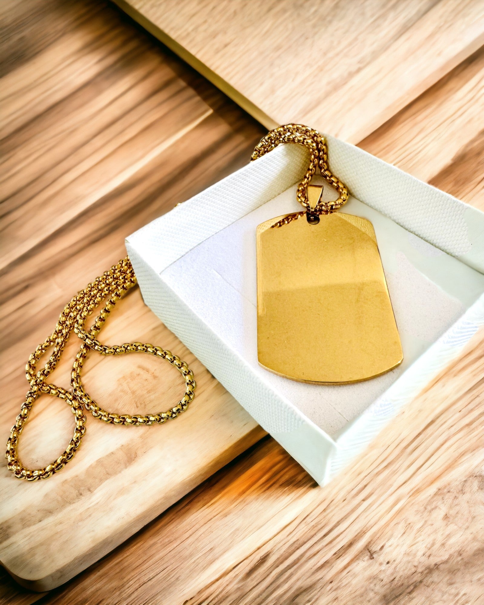 Κολιέ με Dog Tag "Τρεις Αποχρώσεις Στυλ" - Ταυτότητα - Κομψό Μενταγιόν από Ανοξείδωτο Ατσάλι με Δυνατότητα Χάραξης