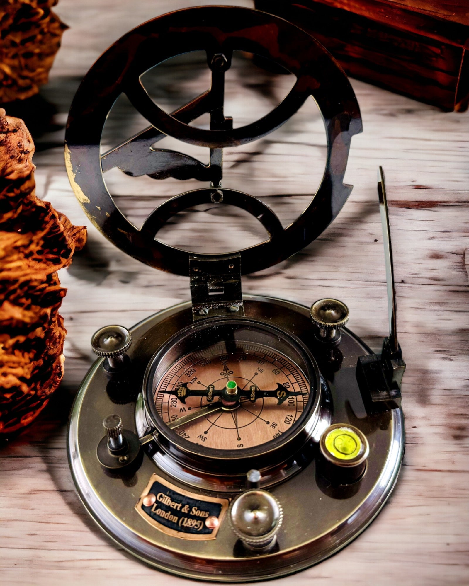 Αρχαία Premium Πυξίδα Πλοήγησης με Δυνατότητα Χάραξης – Χειροποίητη