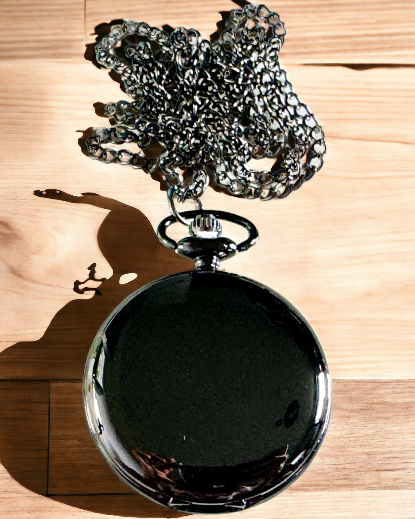 Μαύρο ρολόι τσέπης "Klasyczny Elegans" με δυνατότητα χάραξης