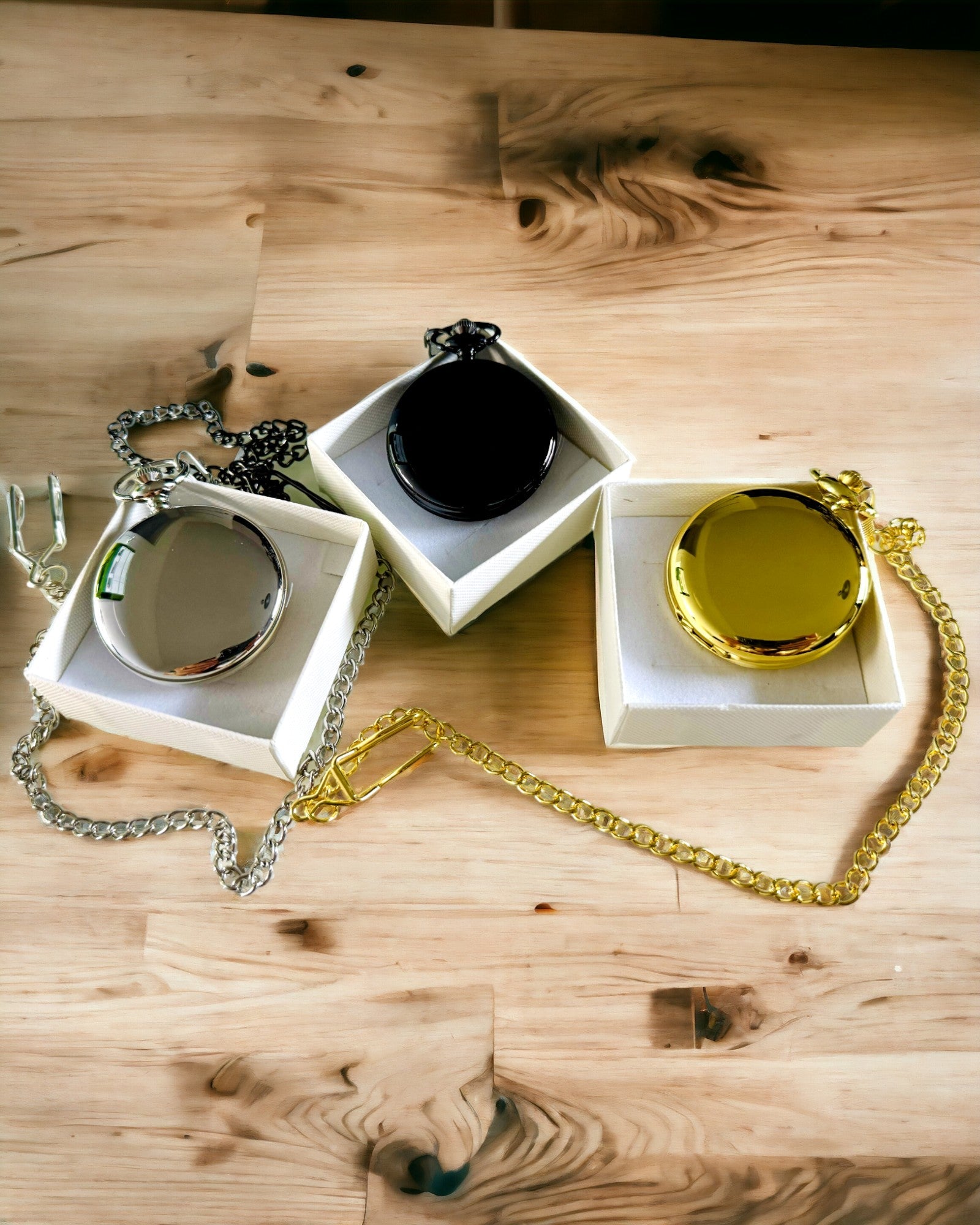 Χρυσό Χρώμα Τσέπης Ρολόι με Δυνατότητα Χαρακτικής