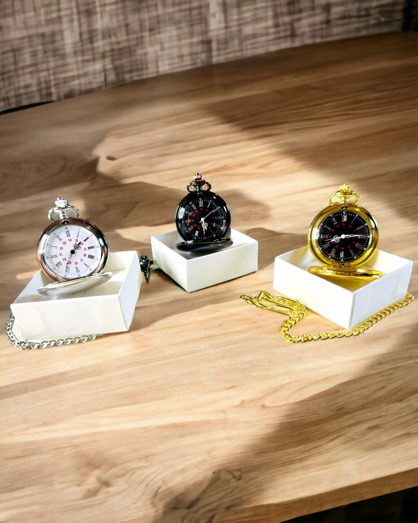 Μαύρο ρολόι τσέπης "Elegancja Czasu" με δυνατότητα εξατομίκευσης