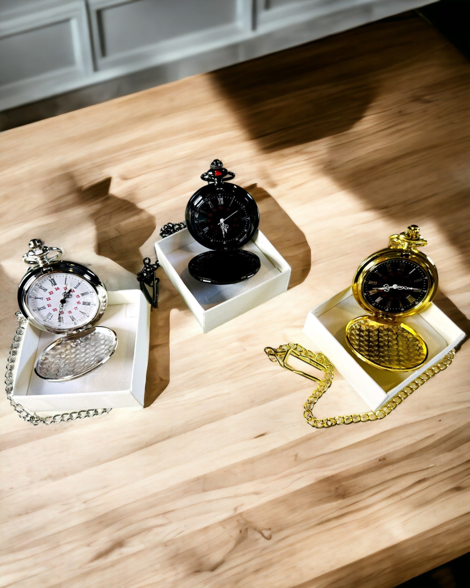 Μαύρο ρολόι τσέπης "Elegancja Czasu" με δυνατότητα εξατομίκευσης