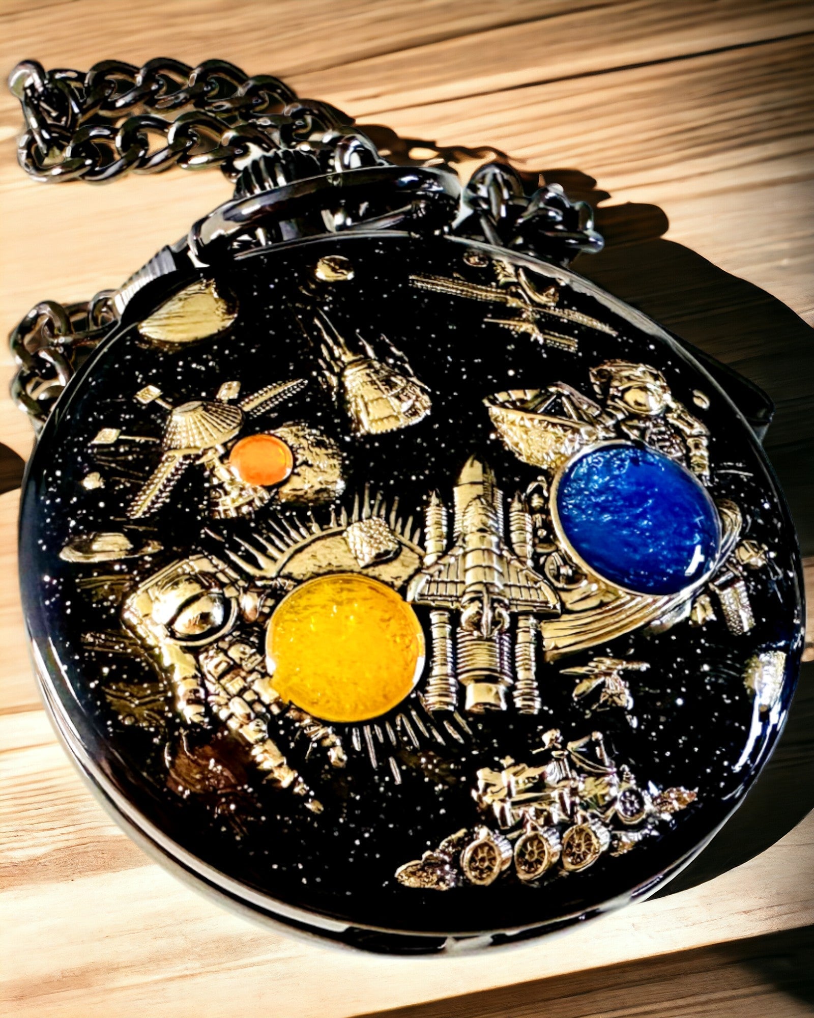 Τσέπης ρολόι "Astrum Temporis" - Ασημένιο πλαίσιο. Δυνατότητα εξατομίκευσης με χάραξη