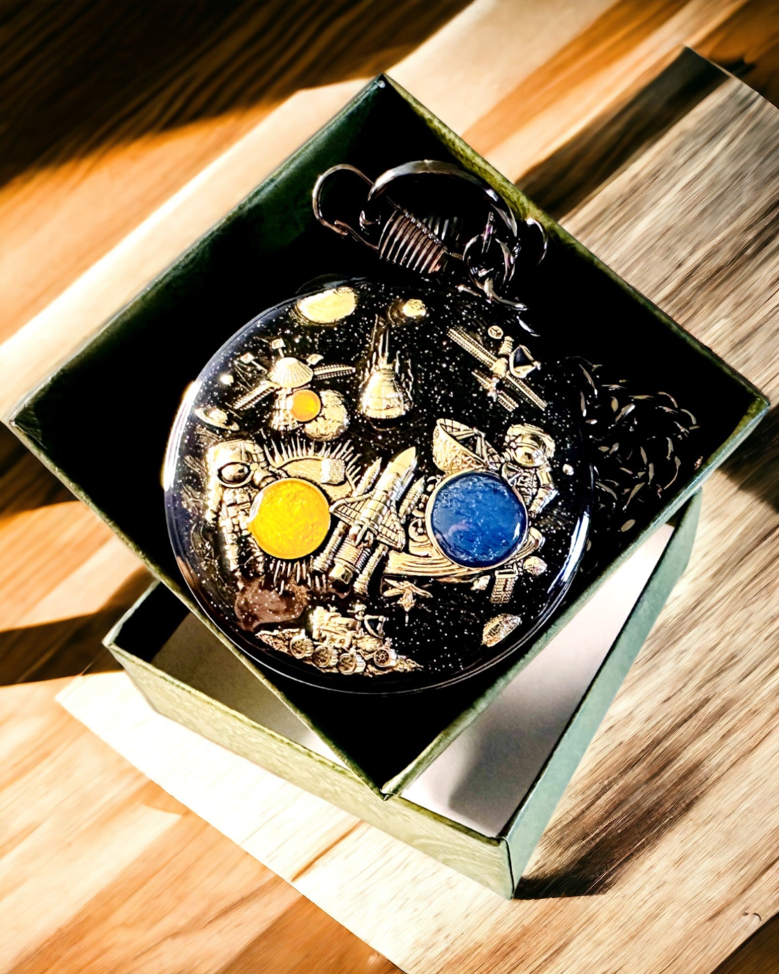 Τσέπης ρολόι "Astrum Temporis" - Ασημένιο πλαίσιο. Δυνατότητα εξατομίκευσης με χάραξη