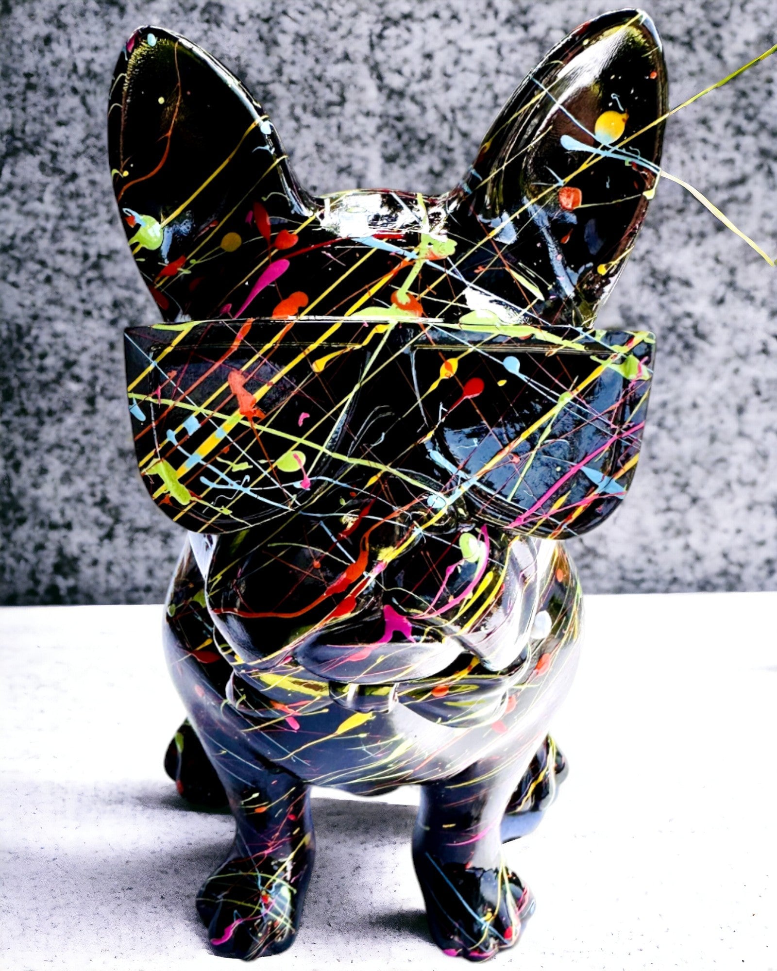 Kolorowy Psiak Artystyczny - Χειροποίητα Ζωγραφισμένο Γαλλικό Μπουλντόγκ, εξατομίκευση με χάραξη, ιδανικό για δώρο