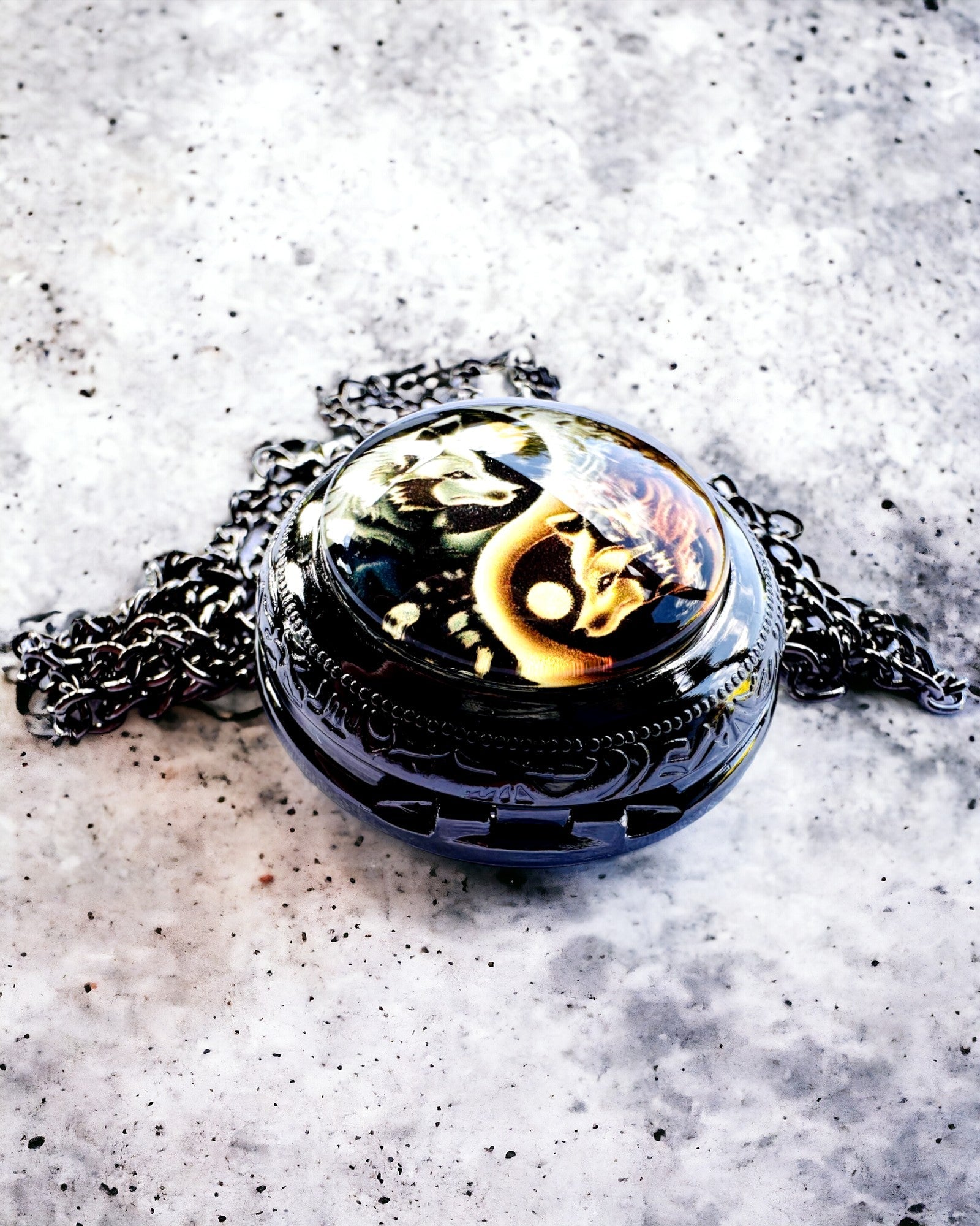 Ρολόι Τσέπης "Mystic Wolves" με επιλογή εξατομίκευσης με χάραξη