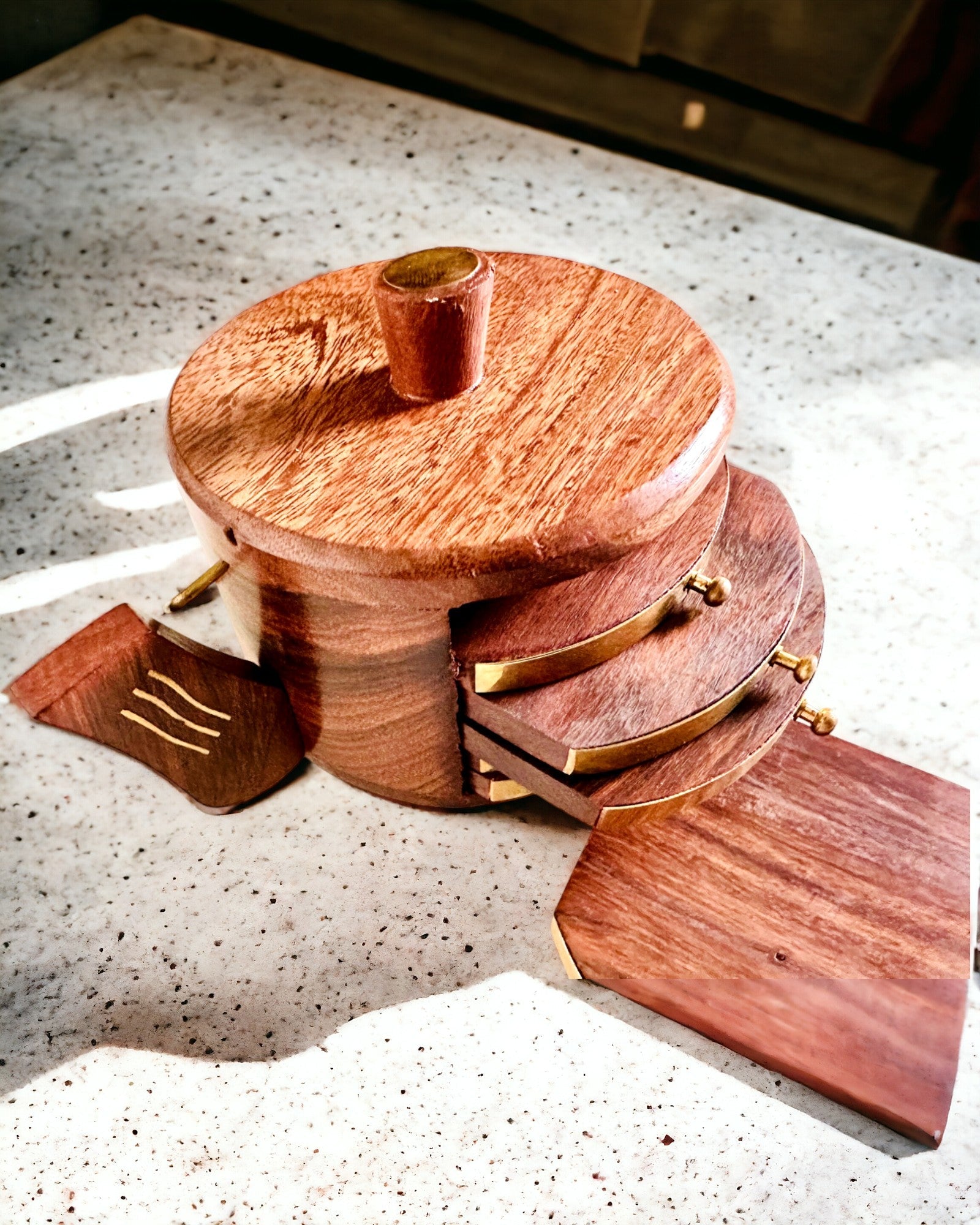 Retro Drewniany "Herbaciarnik" z Opcją Grawerowania