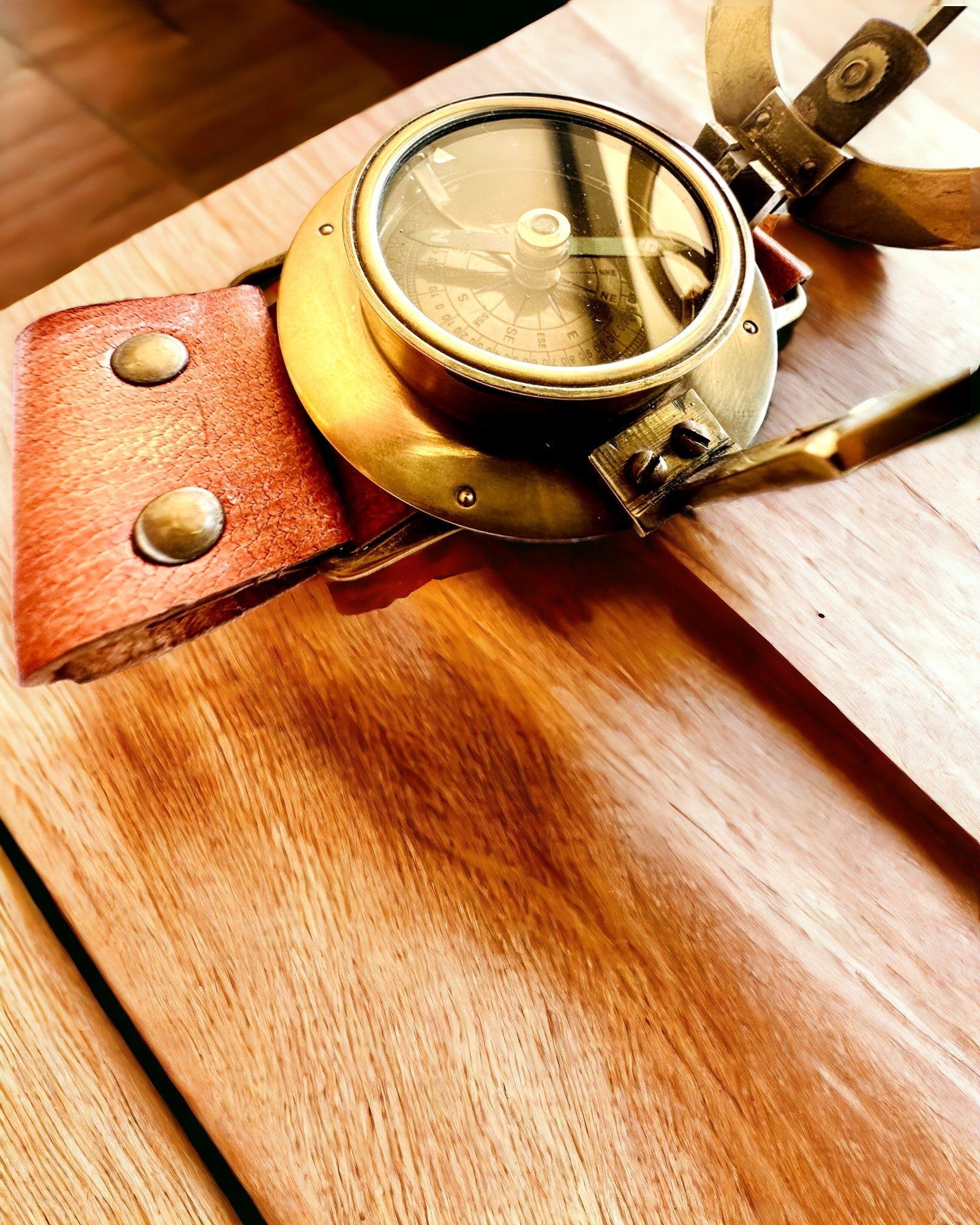 Ηλιακό Ρολόι "Αρχαία Πυξίδα", ρολόι χειρός με πυξίδα, δυνατότητα εξατομίκευσης με χάραξη
