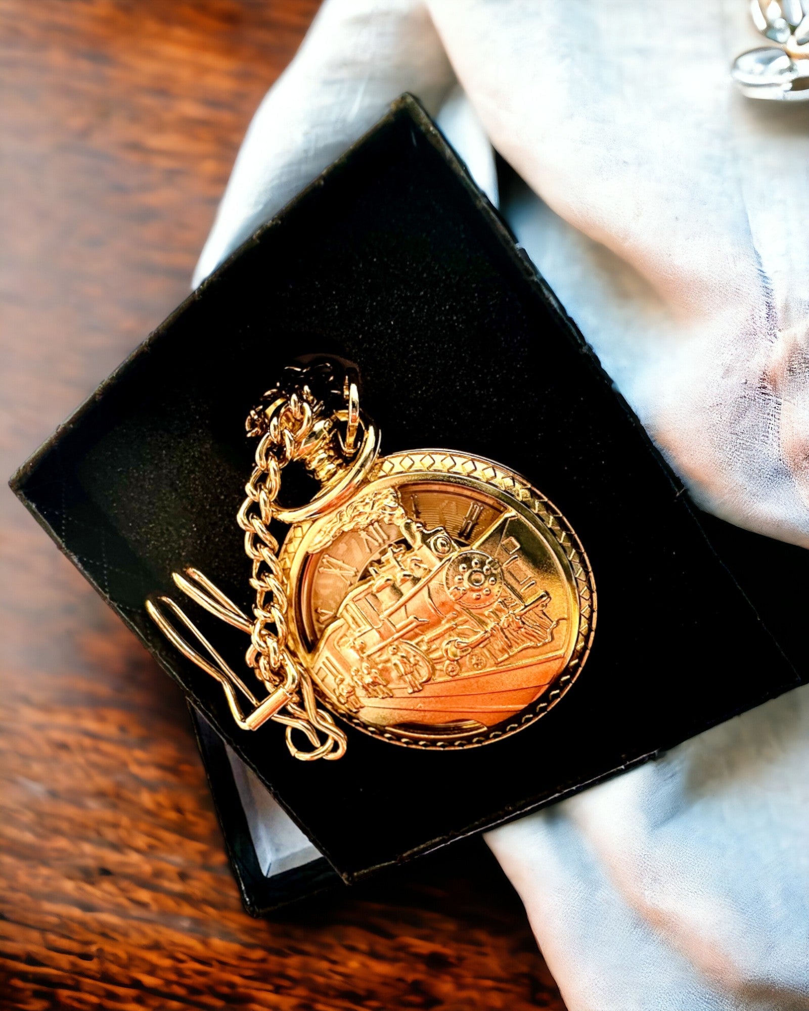 Χρονογράφος Τσέπης "Imperialny Pociąg", δυνατότητα εξατομίκευσης με χάραξη, χρώμα χρυσό