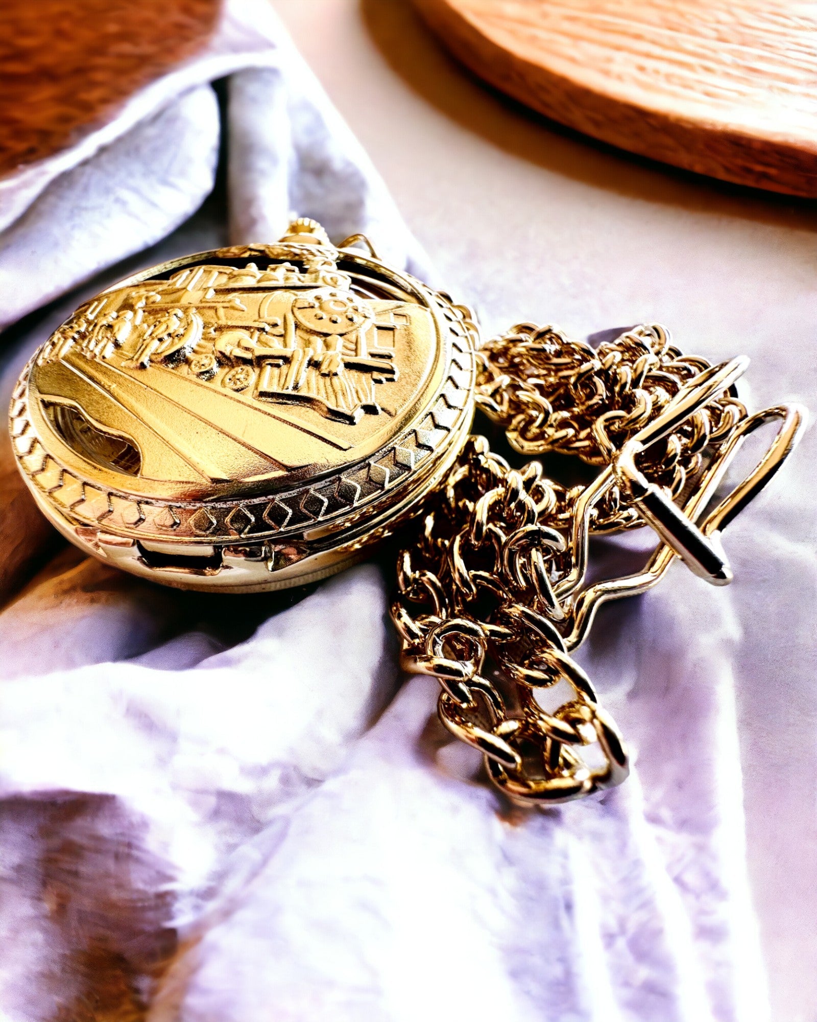 Χρονογράφος Τσέπης "Imperialny Pociąg", δυνατότητα εξατομίκευσης με χάραξη, χρώμα χρυσό