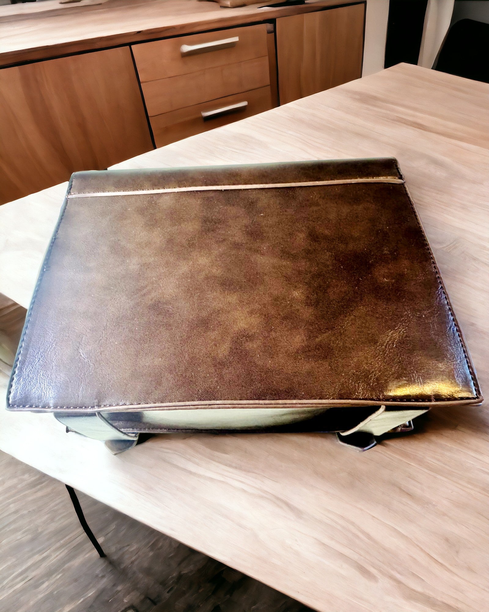 Τσάντα Crossbody με Μοτίβο Ρολογιού Vintage - Πολυχρηστική Τσάντα Satchel με Υφή Δέρματος PU