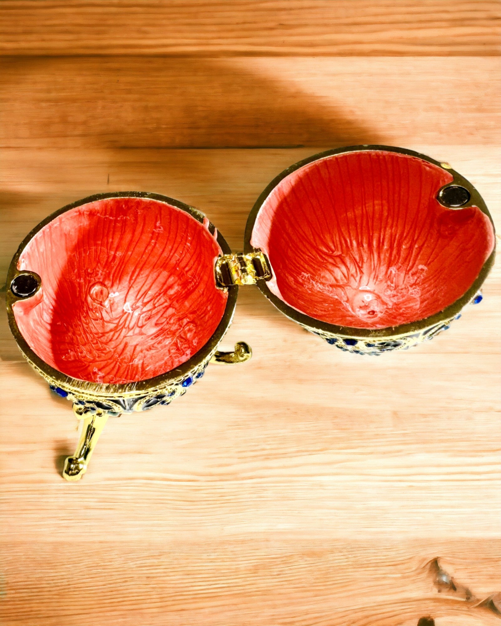 Αποκλειστικό Αυγό Faberge - σκούρο μπλε χρώμα – Διακοσμητικό Κουτί Κοσμημάτων από Σμάλτο