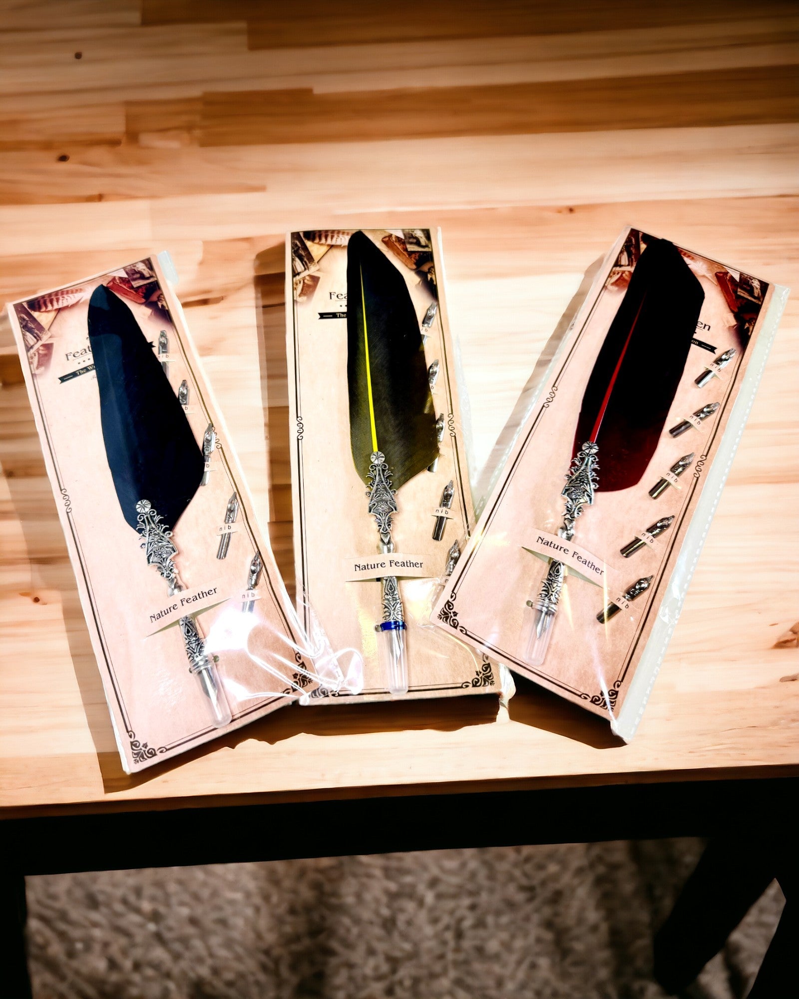 Στυλό Καλλιγραφίας Vintage με Φυσικό Φτερό Χήνας – Ιδανικό Δώρο για τη Γιορτή της Μητέρας ή του Δασκάλου. Χάραξη