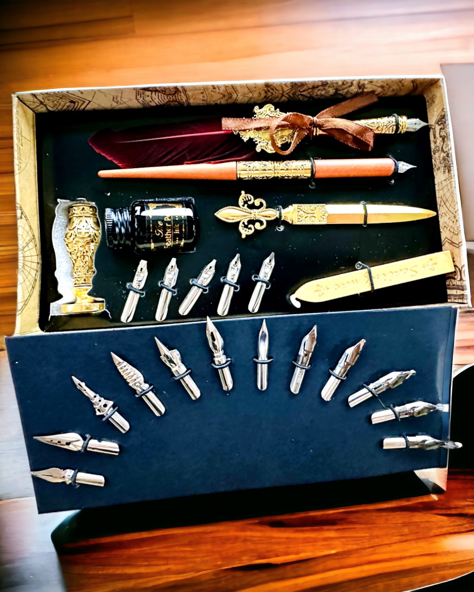 Αποκλειστικό Σετ Καλλιγραφίας, πέννα βύθισης και σετ μελανιών, εξατομίκευση με χάραξη