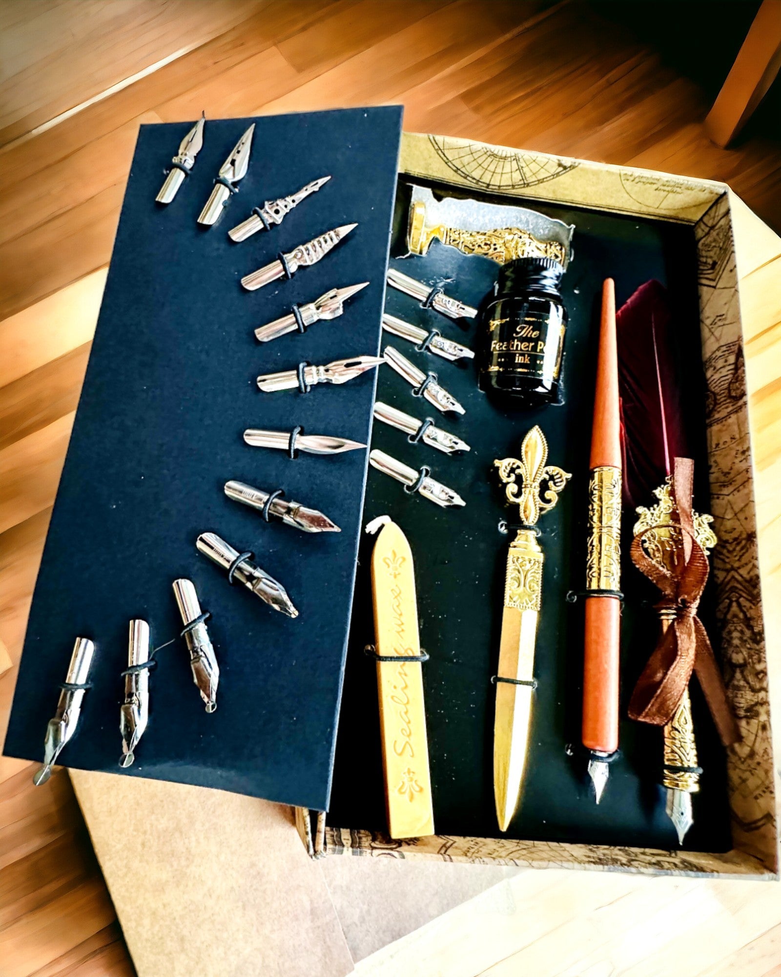 Αποκλειστικό Σετ Καλλιγραφίας, πέννα βύθισης και σετ μελανιών, εξατομίκευση με χάραξη