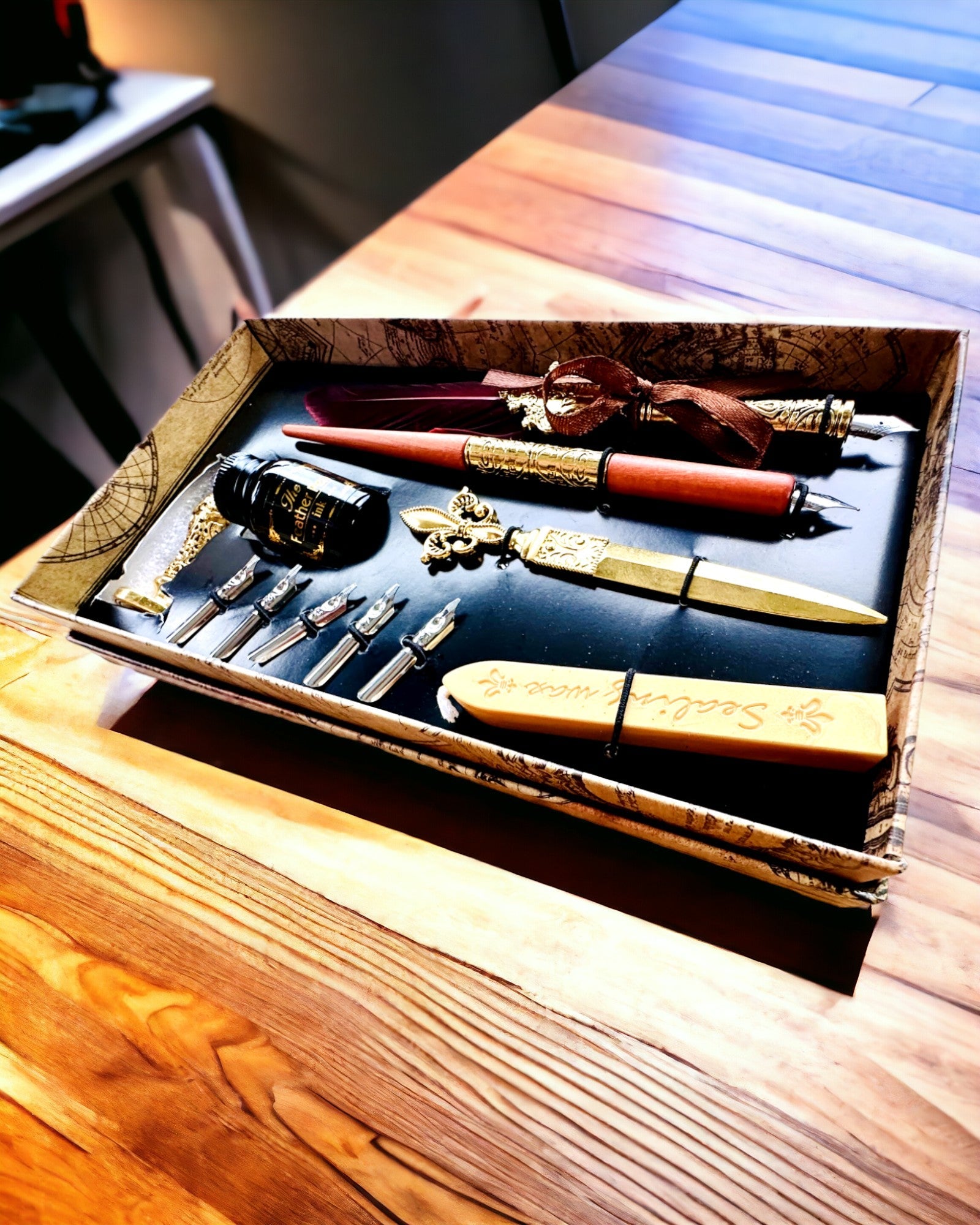 Αποκλειστικό Σετ Καλλιγραφίας, πέννα βύθισης και σετ μελανιών, εξατομίκευση με χάραξη