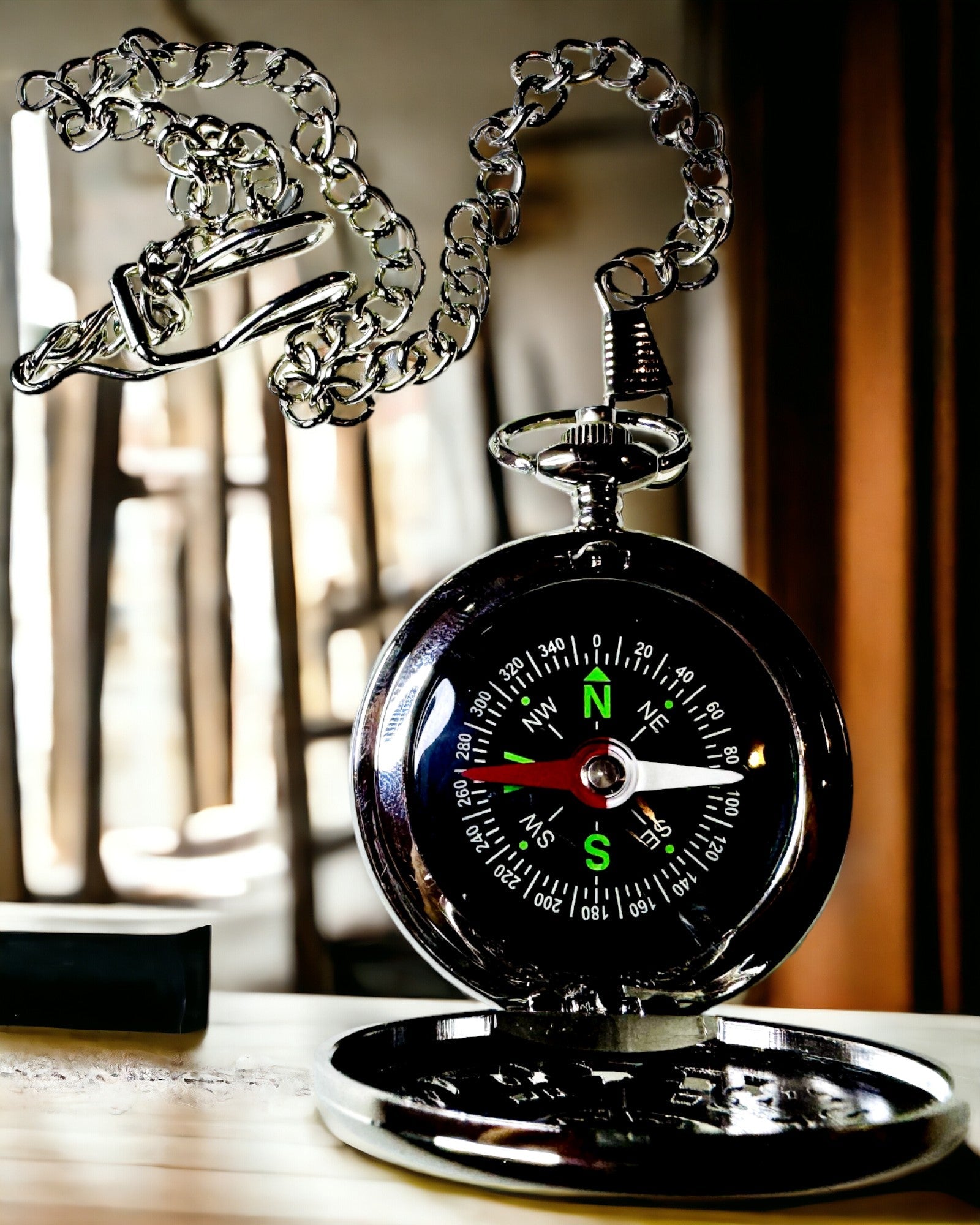 Ασημένια Ρετρό Τσέπης Πυξίδα με Διάτρητο Σχέδιο – Κομψή και Πρακτική. Χάραξη