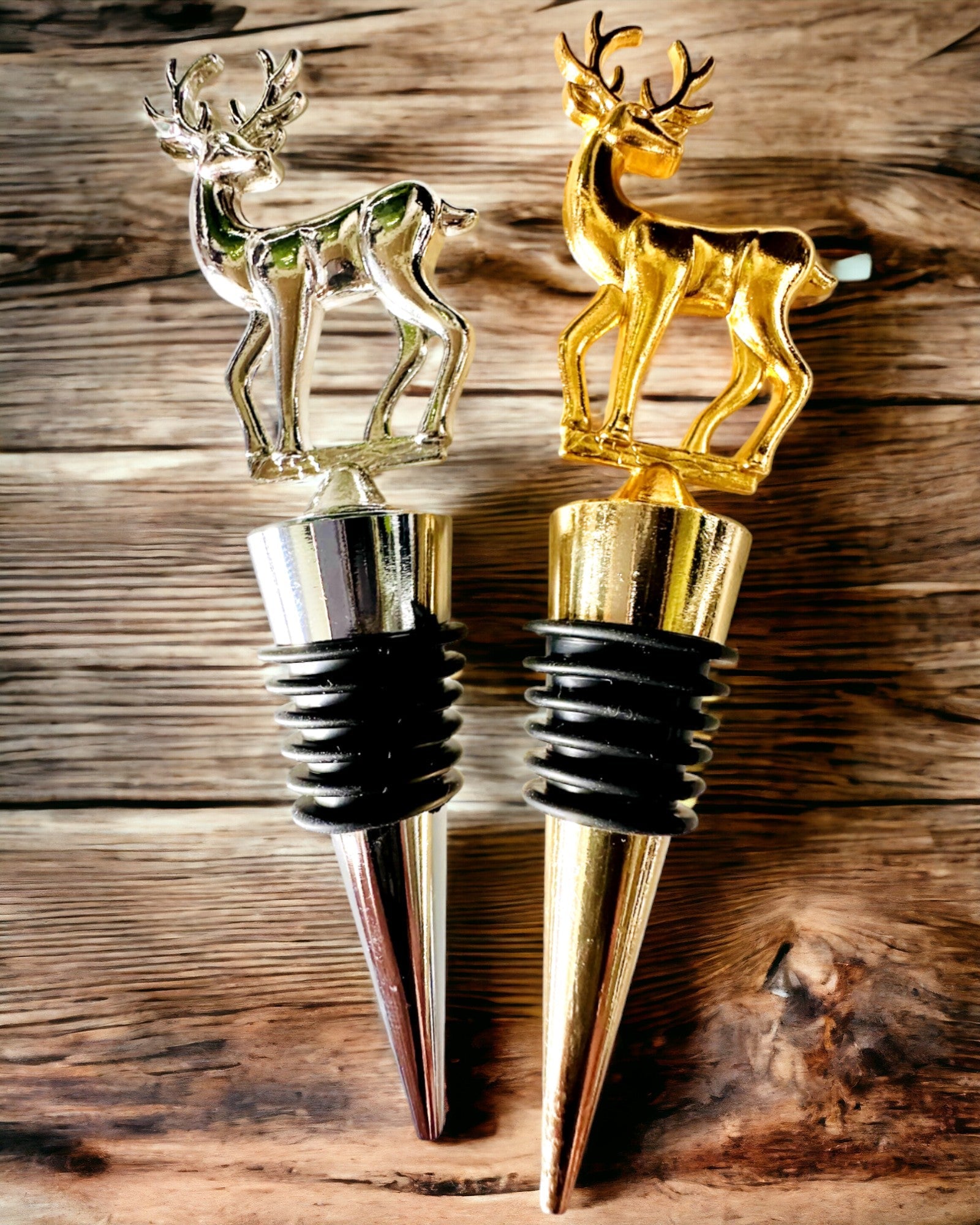 Αποκλειστικό Μεταλλικό Πώμα Κρασιού με Ελάφι - Κομψό και Λειτουργικό, δυνατότητα εξατομίκευσης με χάραξη