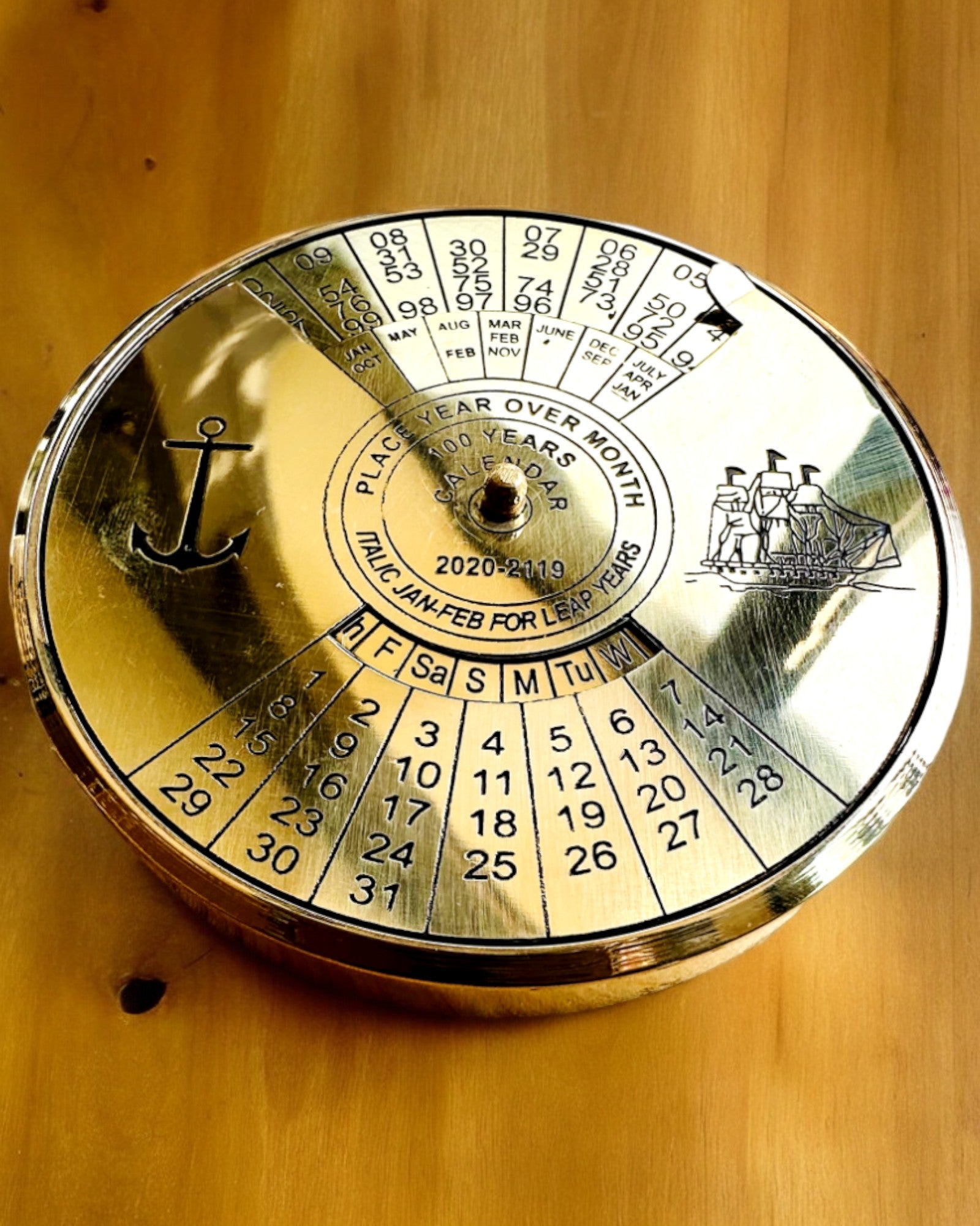 Ημερολόγιο Αιωνιότητας Θαλάσσιο Ιστιοφόρο – Ορειχάλκινο Ημερολόγιο 100 ετών - δυνατότητα χάραξης για δώρο