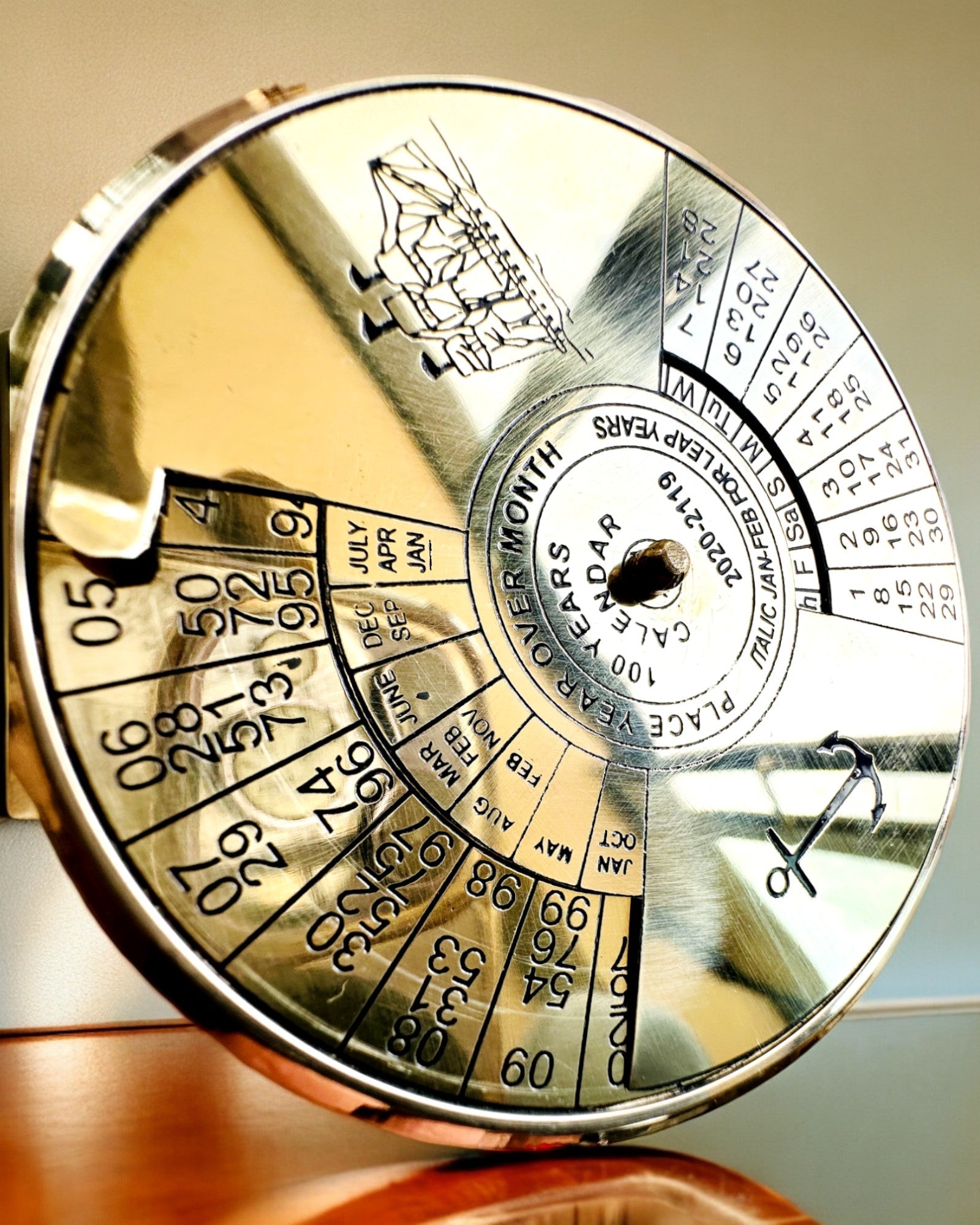 Ημερολόγιο Αιωνιότητας Θαλάσσιο Ιστιοφόρο – Ορειχάλκινο Ημερολόγιο 100 ετών - δυνατότητα χάραξης για δώρο