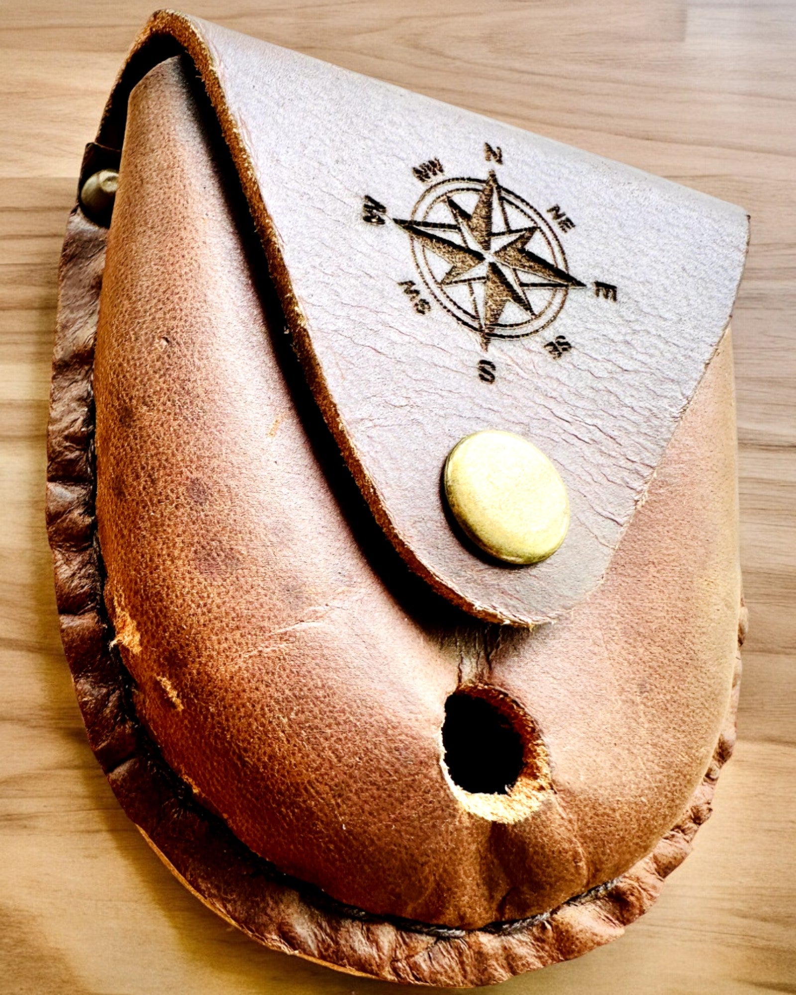 Δερμάτινη Θήκη "Odkrywca" - για συμπαγή πυξίδα ή τσέπη ρολόι - δυνατότητα εξατομίκευσης με χάραξη