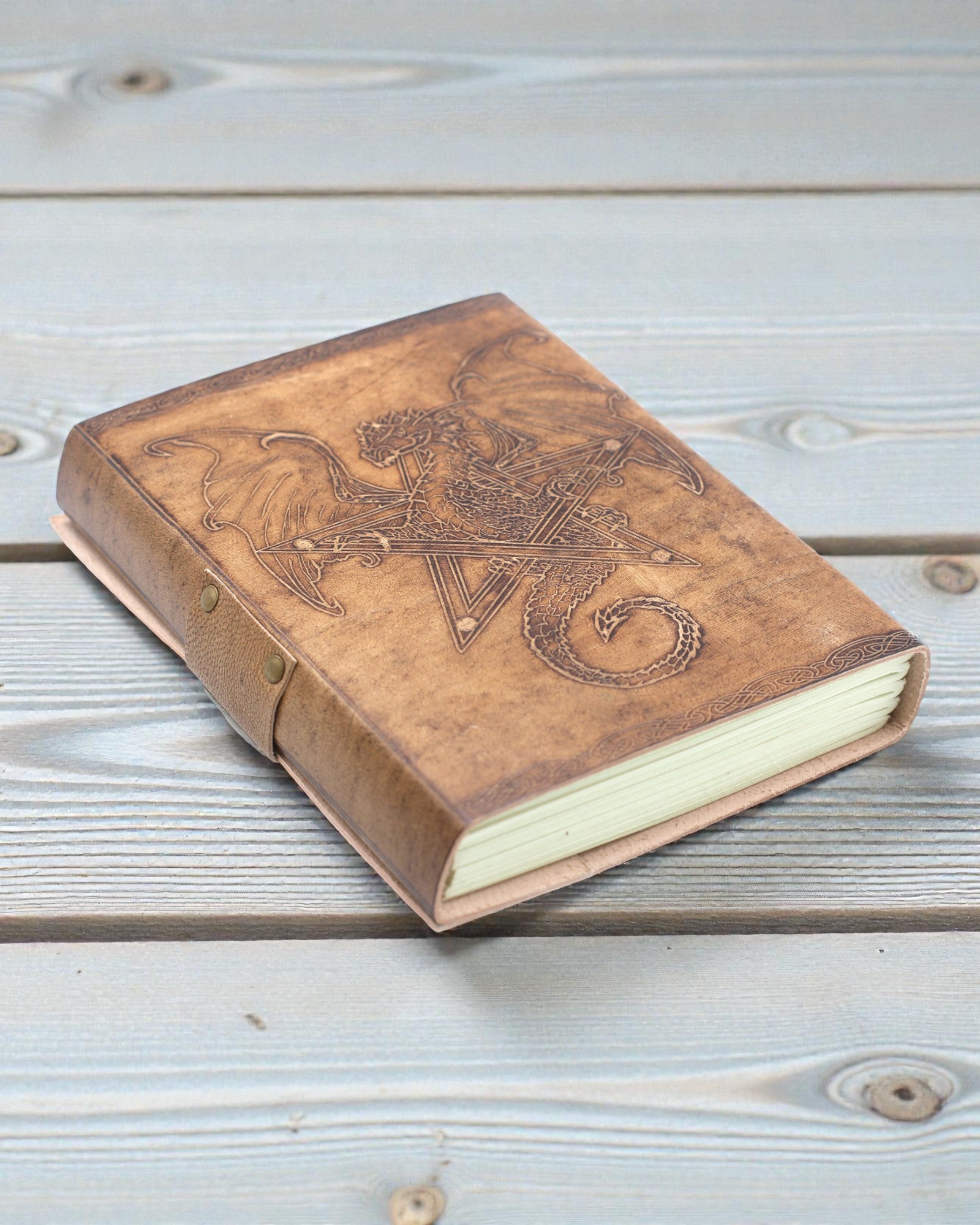 Δερμάτινο σημειωματάριο «Δράκος, Φύλακας των Θρύλων» – Χειροποίητα ανάγλυφο 20 × 15 cm
