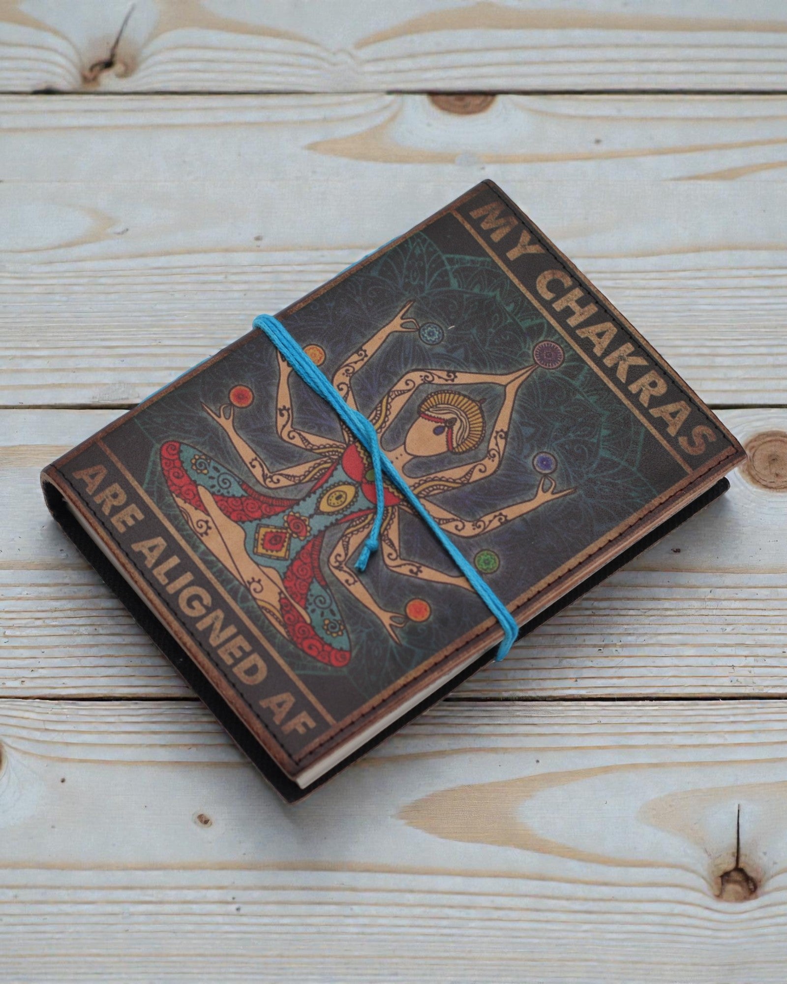 Ροή των Τσάκρα – Δερμάτινο Σημειωματάριο «Τα τσάκρα μου είναι απόλυτα ευθυγραμμισμένα»