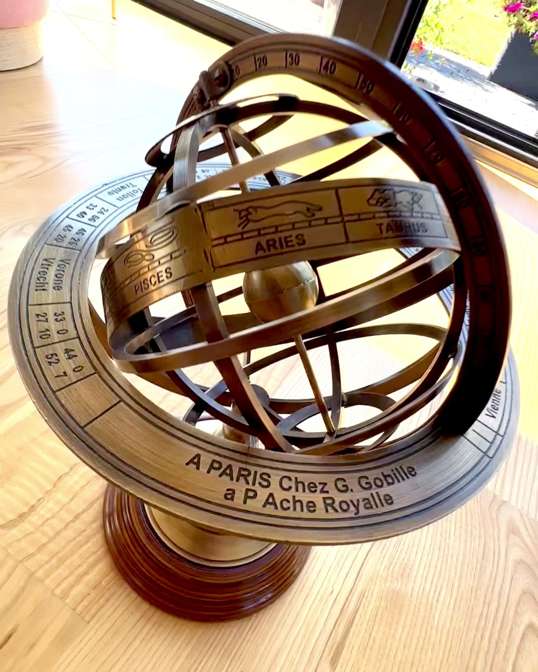 Astrolabium Artis 2 - 30 cm ύψος, Χειροποίητο με Επιλογή Χαρακτικής, διακόσμηση για το γραφείο, premium