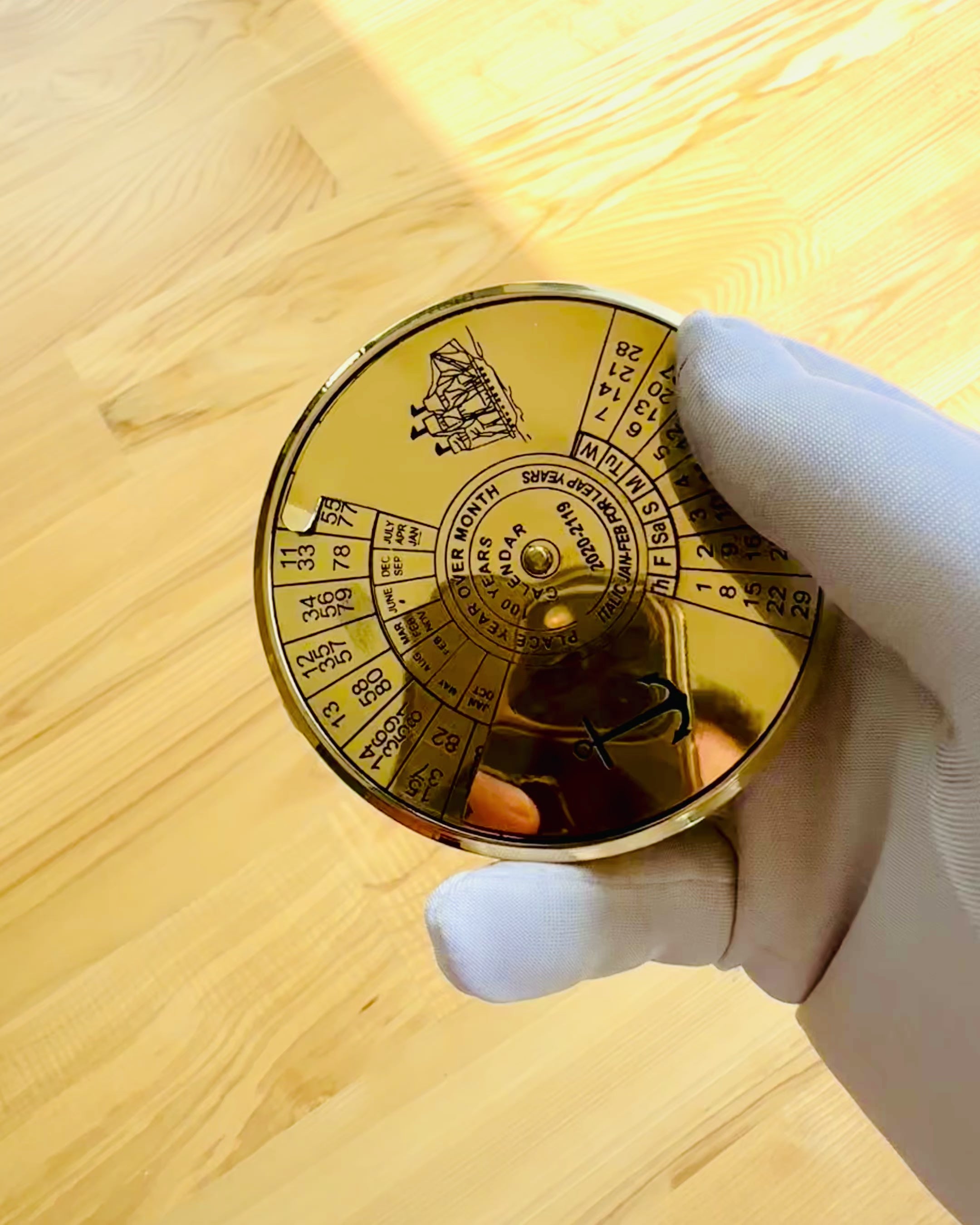 Ημερολόγιο Αιωνιότητας Θαλάσσιο Ιστιοφόρο – Ορειχάλκινο Ημερολόγιο 100 ετών - δυνατότητα χάραξης για δώρο