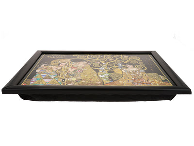 Βάση για laptop G. Klimt, Κολάζ (CARMANI), με δυνατότητα εξατομίκευσης με χάραξη, ιδανική για δώρο, διαστάσεις 30.5x40.5cm, κομψή και άνετη για εργασία στα γόνατα