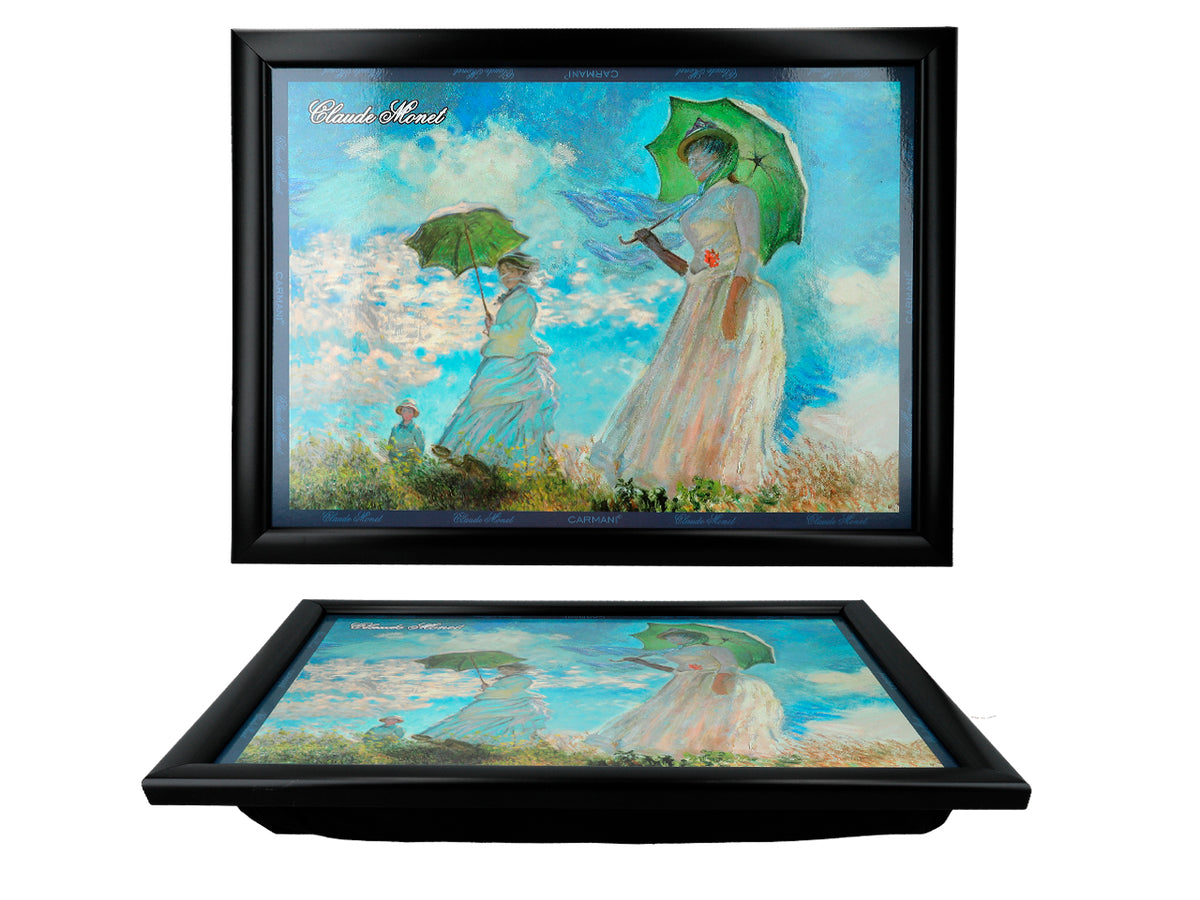 Podstawka pod laptopa C. Monet, Kobieta z Parasolem, personalizowana z możliwością grawerunku, elegancka i artystyczna, 30.5x40.5cm, idealna na prezent