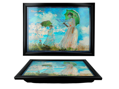 Podstawka pod laptopa C. Monet, Kobieta z Parasolem, personalizowana z możliwością grawerunku, elegancka i artystyczna, 30.5x40.5cm, idealna na prezent
