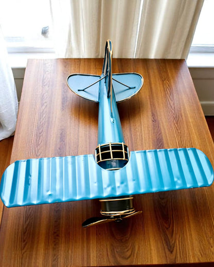 Μεταλλικό μοντέλο αεροπλάνου Blue Baron – ρετρό, για δώρο, με επιλογή χάραξης