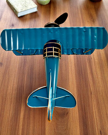 Μεταλλικό μοντέλο αεροπλάνου Blue Baron – ρετρό, για δώρο, με επιλογή χάραξης