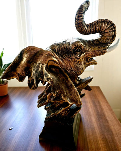 Διακοσμητικό Αγαλματίδιο "Υπερηφάνεια της Σαβάνας" – Φιγούρα Κεφαλής Ελέφαντα με δυνατότητα χάραξης, για δώρο