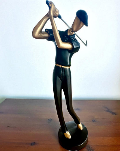 Φιγούρα γκολφίστα «Swing Elegance», 24 cm ύψος, διακοσμητική με δυνατότητα χάραξης για δώρο