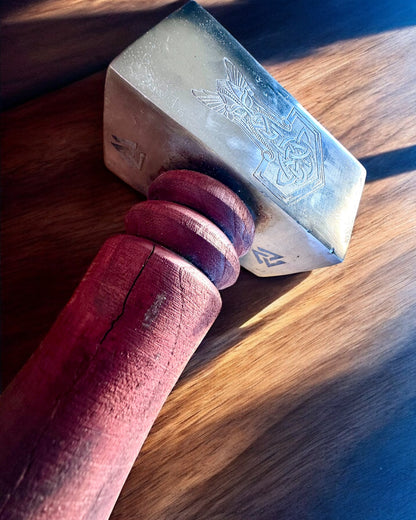 Młot Mjölnir Skaldów – 33 cm, Ręcznie Kuty Młot Wikingów z Opcją Grawerowania