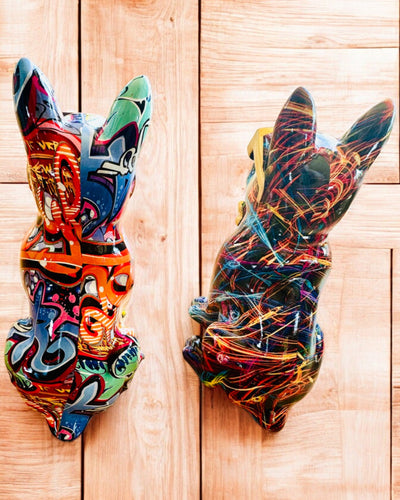 Πολύχρωμο Bulldog με Γυαλιά - Μοναδική Διακόσμηση Εσωτερικού Χώρου, διακοσμητικό αγαλματίδιο για δώρο, εξατομίκευση με χάραξη