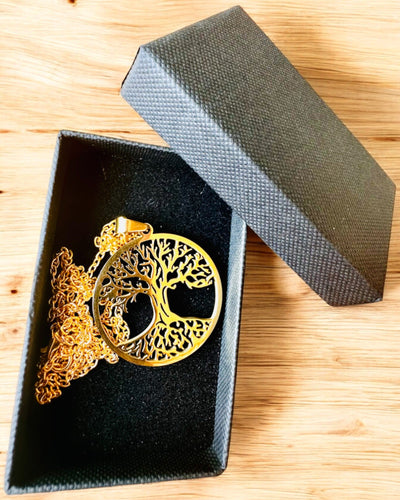 Κολιέ "Δέντρο της Ζωής" από Ανοξείδωτο Ατσάλι - εξατομίκευση με χάραξη, 2 χρωματικές παραλλαγές