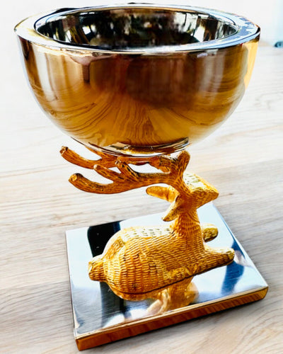 Διακοσμητικό μπολ Τρόπαιο Ελάφια – Χειροτεχνία από την Ινδία, εξατομίκευση με χάραξη