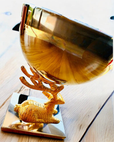 Διακοσμητικό μπολ Τρόπαιο Ελάφια – Χειροτεχνία από την Ινδία, εξατομίκευση με χάραξη