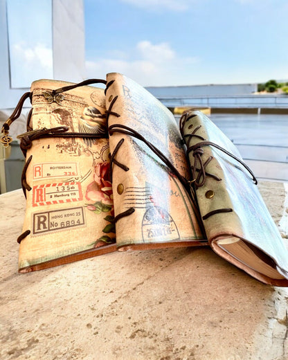 Σημειωματάριο Vintage Memoire με εξατομικευμένη χάραξη - 3 σχέδια για επιλογή, σημειωματάριο για δώρο
