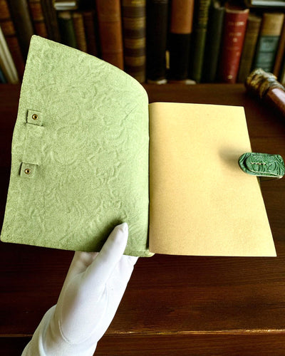 Δερμάτινο Σημειωματάριο Vintage «Floralis» – χειροποίητα ανάγλυφο, 400 σελίδες, δυνατότητα χάραξης, 2 παραλλαγές