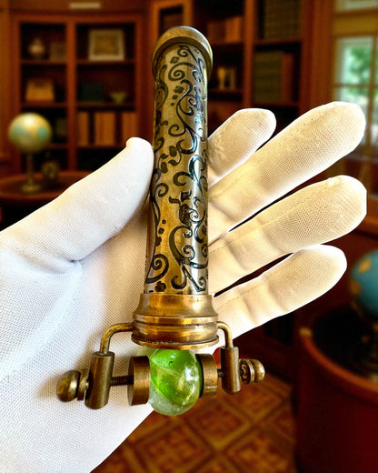 Καλειδοσκόπιο Vintage «Emerald Dreams», 15 cm – χειροποίητο, δυνατότητα εξατομίκευσης με χάραξη για δώρο
