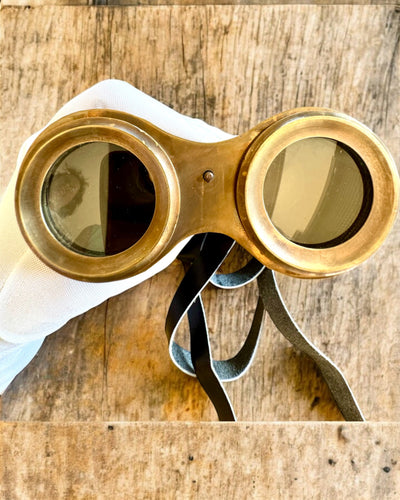 Κιάλια με δερμάτινη θήκη Victorian's Eye, 11 cm Ορειχάλκινα, Χειροποίητα διακοσμημένα, εξατομίκευση με χάραξη για δώρο