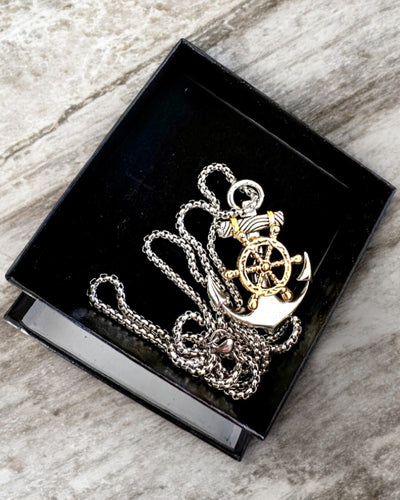 Amulet Morski Kotwica Kapitana, naszyjnik z opcją grawerowania na prezent