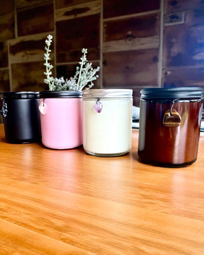 Σόγινο κερί πρόθεσης Αμέθυστος – ηρεμία, αρμονία και καθαρισμός, 250 ml, δυνατότητα εξατομίκευσης για δώρο